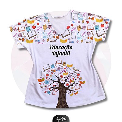 T-SHIRT PROFISSÃO EDUCAÇÃO INFANTIL FD BRANCO ARVORE