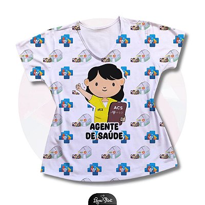 T-SHIRT PROFISSÃO AGENTE DE SAÚDE MULHER FD VARIADO 05