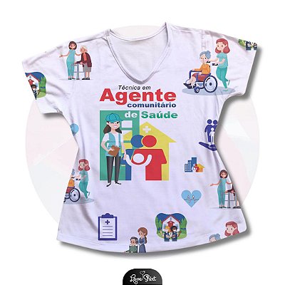T-SHIRT PROFISSÃO AGENTE DE SAÚDE VARIADA 08