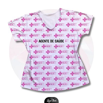 T-SHIRT PROFISSÃO AGENTE DE SAÚDE SUS ROSA