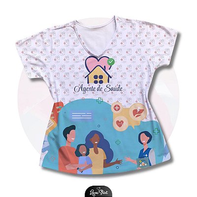 T-SHIRT PROFISSÃO AGENTE DE SAÚDE VARIADA BARRA