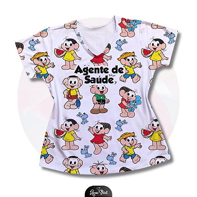 T-SHIRT PROFISSÃO AGENTE DE SAÚDE TURMA DA MÔNICA