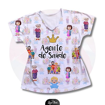 T-SHIRT PROFISSÃO AGENTE DE SAÚDE COROA PESSOAS