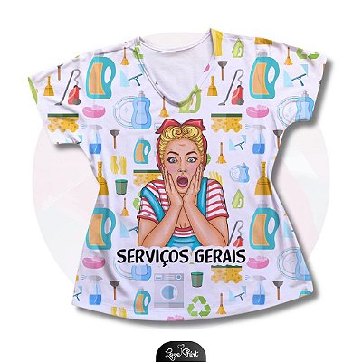 T-SHIRT PROFISSÃO SERVIÇOS GERAIS MULHER LOIRA