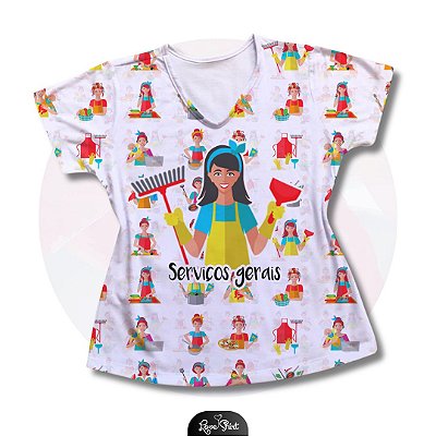 T-SHIRT PROFISSÃO SERVIÇOS GERAIS MULHER VARIADA 04