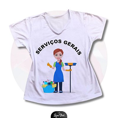 T-SHIRT PROFISSÃO SERVIÇOS GERAIS MULHER CENTRAL