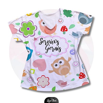 T-SHIRT PROFISSÃO SERVIÇOS GERAIS VARIADO CORUJA