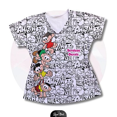 T-SHIRT PROFISSÃO SERVIÇOS GERAIS TURMA DA MÔNICA FD QUADRINHOS