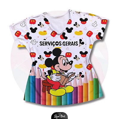 T-SHIRT PROFISSÃO SERVIÇOS GERAIS MICKEY BARRA DE LAPÍS