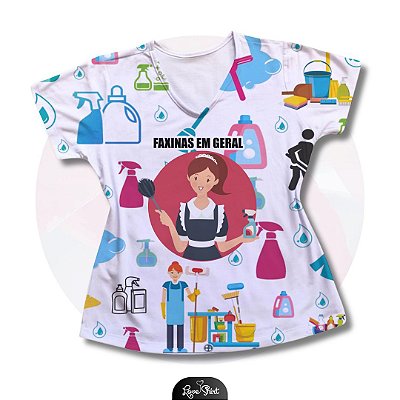 T-SHIRT PROFISSÃO SERVIÇOS GERAIS MULHER FD VARIADO 04