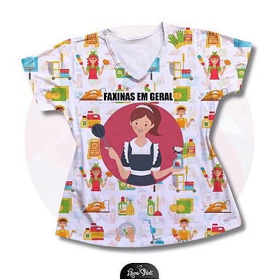 T-SHIRT PROFISSÃO SERVIÇOS GERAIS MULHER FD VARIADO 03
