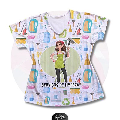 T-SHIRT PROFISSÃO SERVIÇOS GERAIS MULHER FD VARIADO 2