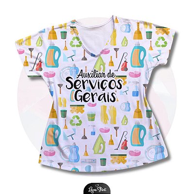 T-SHIRT PROFISSÃO AUXILIAR DE SERVIÇOS GERAIS VARIADO 07