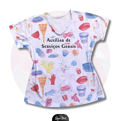 T-SHIRT PROFISSÃO AUXILIAR DE SERVIÇOS GERAIS VARIADO 03