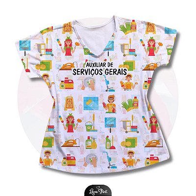 T-SHIRT PROFISSÃO AUXILIAR DE SERVIÇOS GERAIS VARIADO