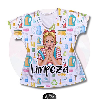 T-SHIRT PROFISSÃO LIMPEZA MULHER FD VARIADO 06