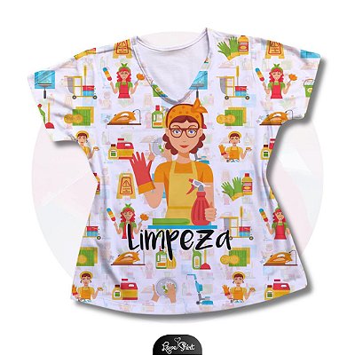 T-SHIRT PROFISSÃO LIMPEZA MULHER FD VARIADO 03