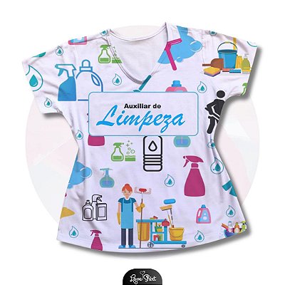 T-SHIRT PROFISSÃO AUXILIAR DE LIMPEZA VARIADA 03