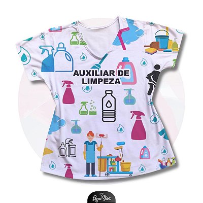 T-SHIRT PROFISSÃO AUXILIAR DE LIMPEZA VARIADA