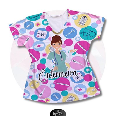 T-SHIRT PROFISSÃO ENFERMEIRA MULHER FD VARIADO 06