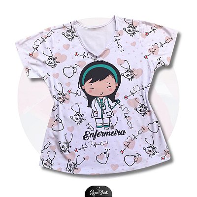 T-SHIRT PROFISSÃO ENFERMEIRA MULHER FD VARIADO 04