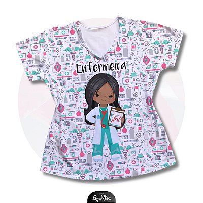 T-SHIRT PROFISSÃO ENFERMEIRA MULHER FD VARIADA 03