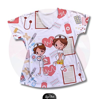 T-SHIRT PROFISSÃO ENFERMEIRA MULHERES FD VARIADA