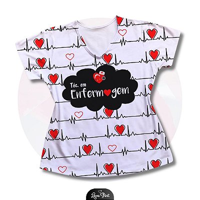T-SHIRT PROFISSÃO TÉCNICA DE ENFERMAGEM ARRITMIA CORAÇÃO 2