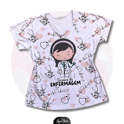 T-SHIRT PROFISSÃO TÉCNICA DE ENFERMAGEM MULHER VARIADA