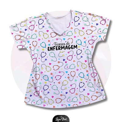 T-SHIRT PROFISSÃO TÉCNICA DE ENFERMAGEM FD TOTAL ESTETOSCÓPIO