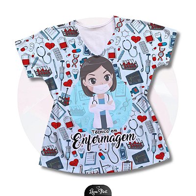 T-SHIRT PROFISSÃO TÉCNICA DE ENFERMAGEM MULHER VARIADA