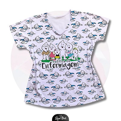 T-SHIRT PROFISSÃO TÉCNICA DE ENFERMAGEM FAMILIA GOTINHA TOTAL