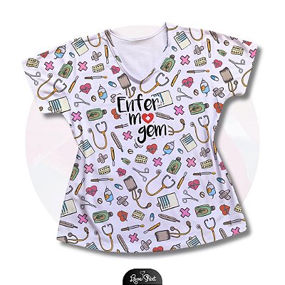 T-SHIRT PROFISSÃO ENFERMAGEM VARIADO 05