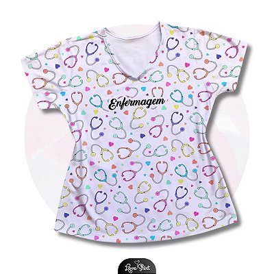 T-SHIRT PROFISSÃO ENFERMAGEM FD TOTAL ESTETOSCÓPIO