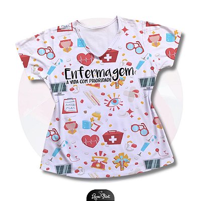 T-SHIRT PROFISSÃO ENFERMAGEM VARIADO 10