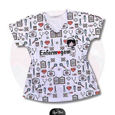 T-SHIRT PROFISSÃO ENFERMAGEM FD VARIADA