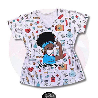 T-SHIRT PROFISSÃO ENFERMAGEM MULHER FD VARIADO