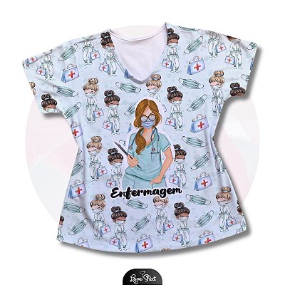 T-SHIRT PROFISSÃO ENFERMAGEM BONECA FD VARIADO 4