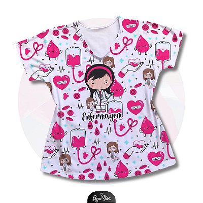T-SHIRT PROFISSÃO ENFERMAGEM BONECA FD VARIADO 3