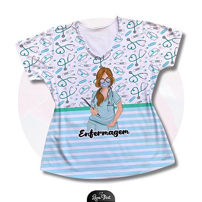 T-SHIRT PROFISSÃO ENFERMAGEM BONECA FD VARIADO 2