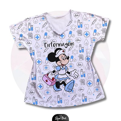 T-SHIRT PROFISSÃO ENFERMAGEM MINNIE FD VARIADO