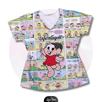 T-SHIRT PROFISSÃO ENFERMAGEM MÔNICA FD QUADRINHOS