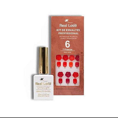 Kit com 7 Esmaltes em Gel de 10ml cada com Expositor Nº6 Real Love