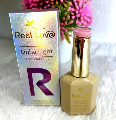 Top Coat Nude Rosado Real Love 15ml Cor 04