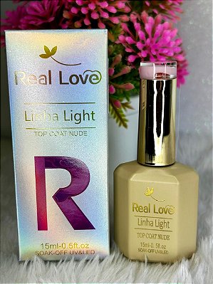 Top Coat Nude Rosado Real Love 15ml Cor 01