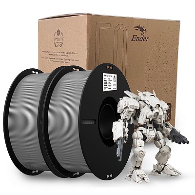 Filamento Creality para Impressoras 3D, 1,75mm, Ender PLA - Kit com 2Kgs - Cinza + Cinza