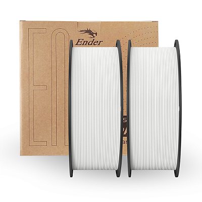 Filamento Creality para Impressoras 3D, 1,75mm, Ender PLA - Kit com 2Kgs - Branco + Branco