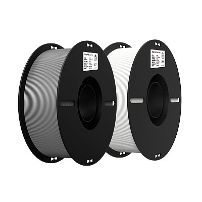 Filamento Creality para Impressoras 3D, 1,75mm, Ender PLA - Kit com 2Kgs - Cinza+Branco