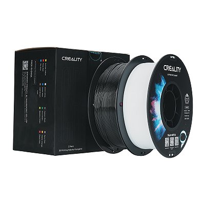Filamento Creality para Impressoras 3D, 1,75mm, CR-PETG - Combo 2kg - Preto+Branco