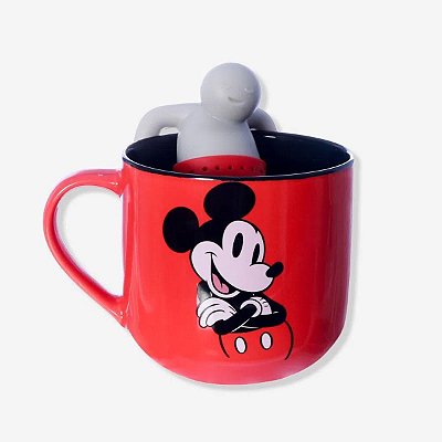 CANECA 350ML C/INFUSOR P/ CHA MICKEY MOUSE